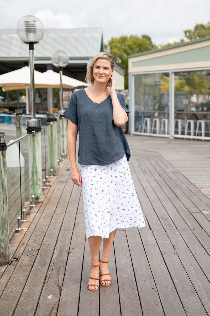 GABBY PLUS SIZE LINEN SKIRT – Costa Vita Purolino